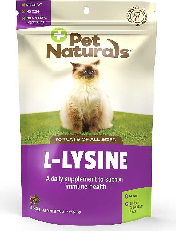Pet Naturals Lysine for Cats Chicken Flavor 60 Chews
